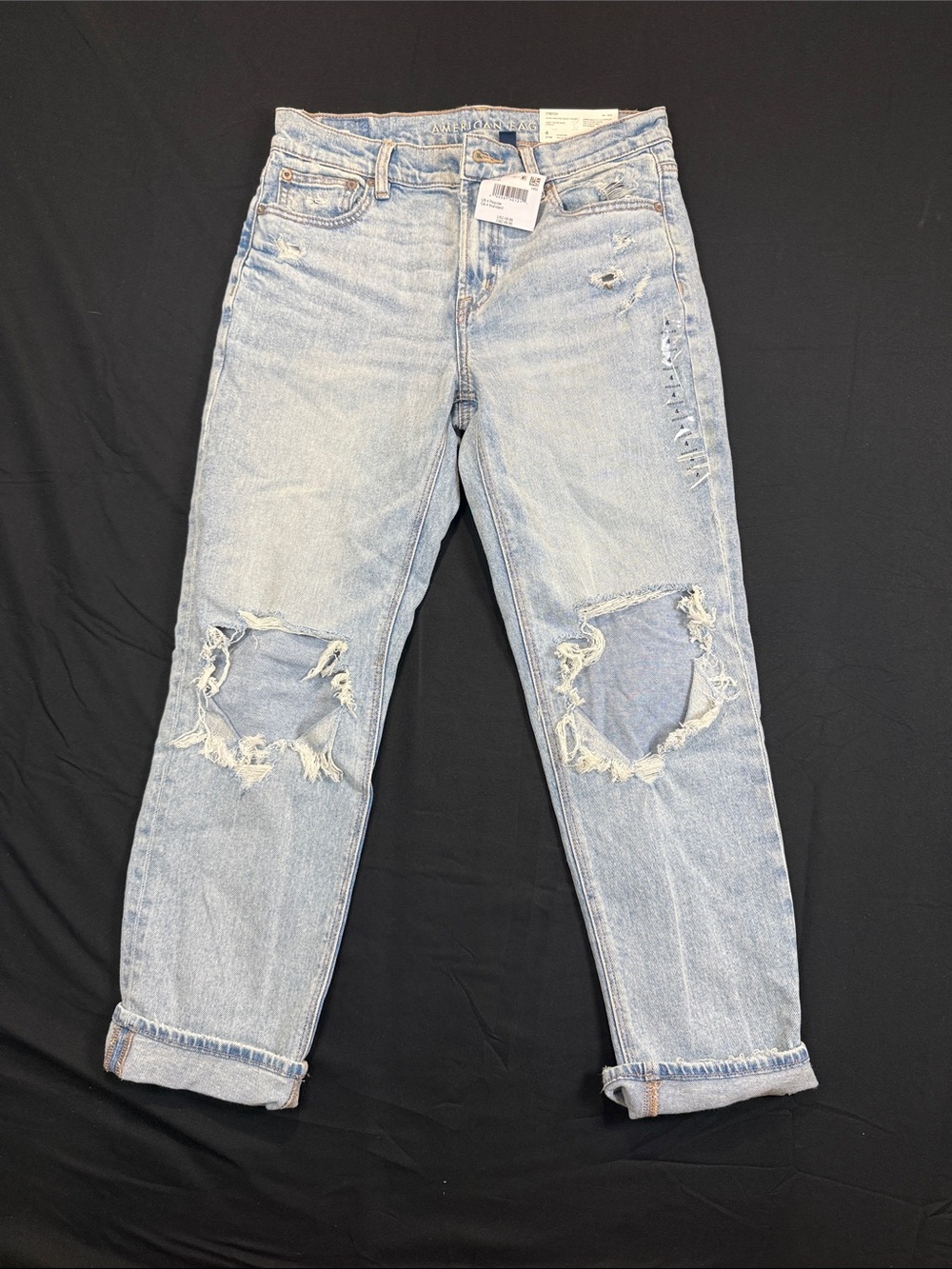 American Eagle Outfitters Light Blue Distressed Boyfriend Jeans
